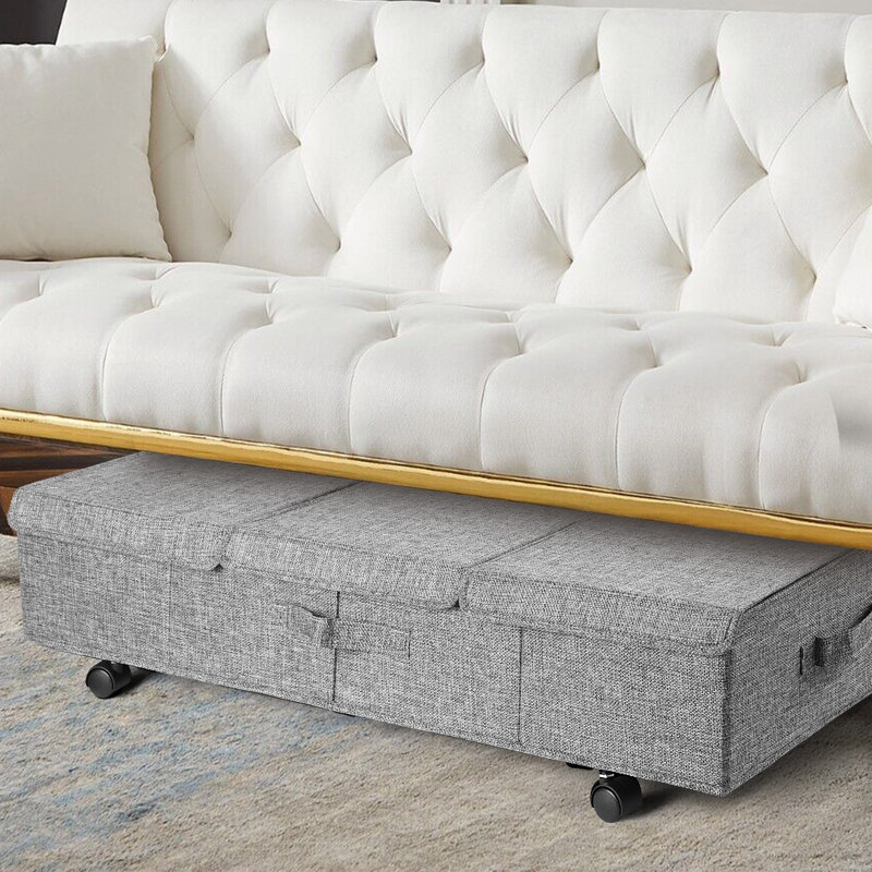 Under Bed Storage With Wheels 2 Pack， Lids Rolling And Handles