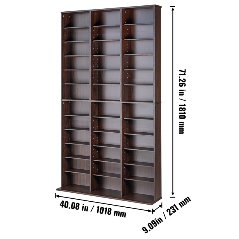 Wood 181cm H Media Shelves