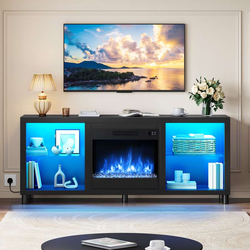 Unfinished Fireplace with Fireplace Included, Black