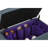 18.5" Gray Shoe Storage Bench For 8 Pairs - 16 Purple Compartments, 29" L X 17" W H, Foam, 4 Dotted Foot, Single Hinged Top Tall Unit Fits Pairs, Lid