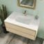 Plan de toilette rectangulaire simple de 37 po, blanc, avec trou pour robinet et trop-plein (plan seulement)-137407020