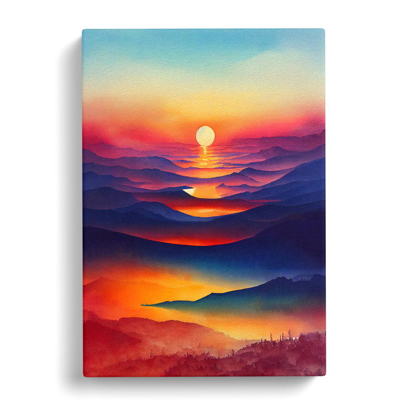 Mountain Sunset No.1 - Wrapped Canvas Print, 50cm H x 35cm W x 3cm D