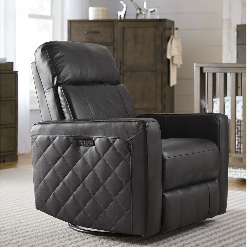 Azcuy Upholstered Swivel Reclining Glider, Oxford