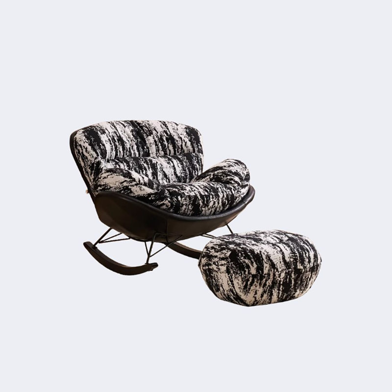 Chaise berçante en coquille d'œuf de luxe italienne légère