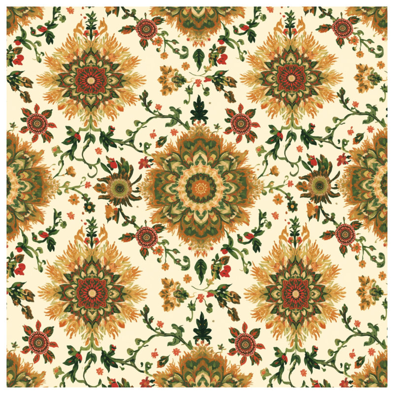 Coussins décoratifs à motif de médaillon floral, 14 X 14 pouces