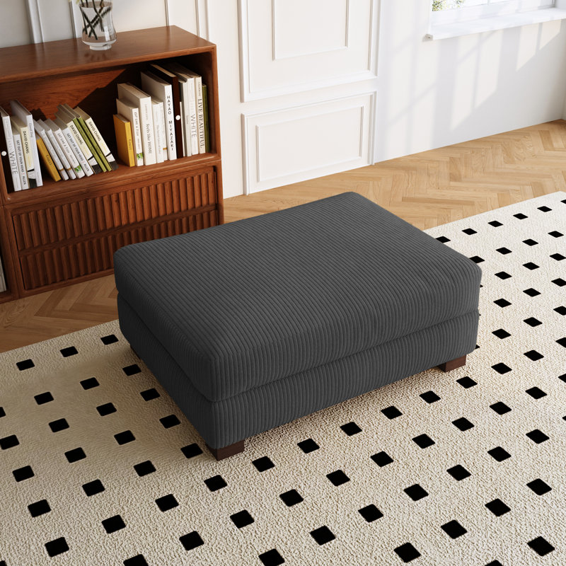 Vontavious Upholstered Ottoman, Gray