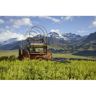 Georgianna Old Wagon With Mountain by Willard - Wrapped Canvas Print