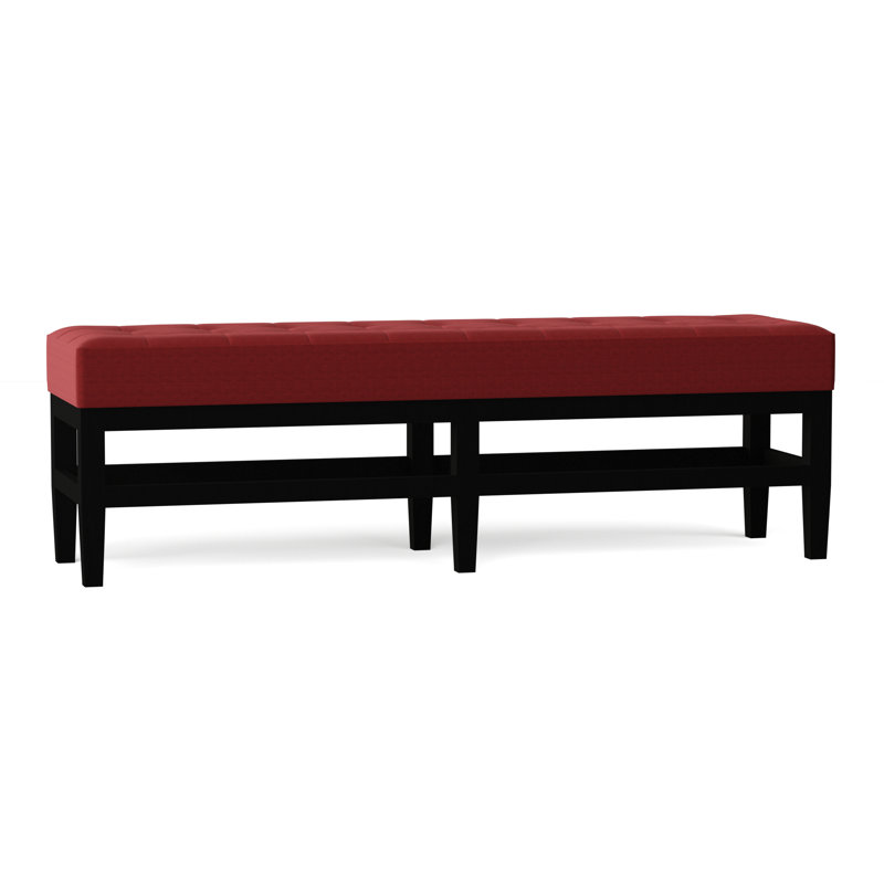 Galindo-White Upholstered Bench, Marlow Red, Mahogany