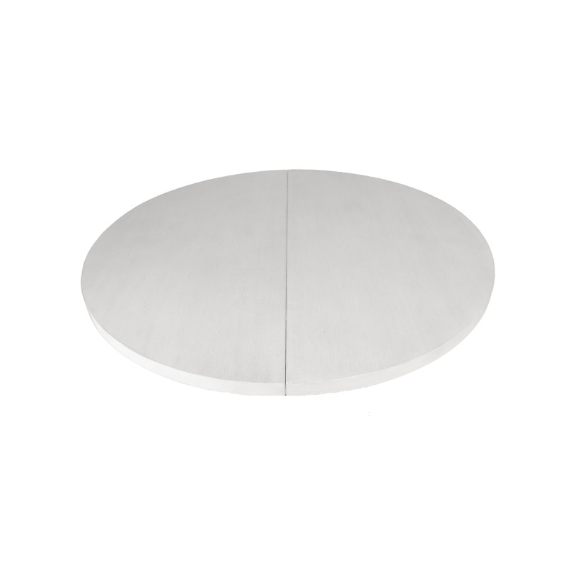 Chalk Solid Hardwood Round Extension Table Top, 48" to 66"