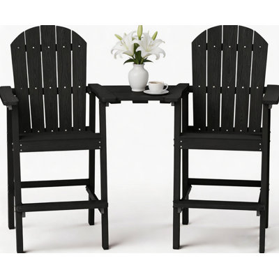 Borghild HIPS Outdoor Adirondack Chair with Table