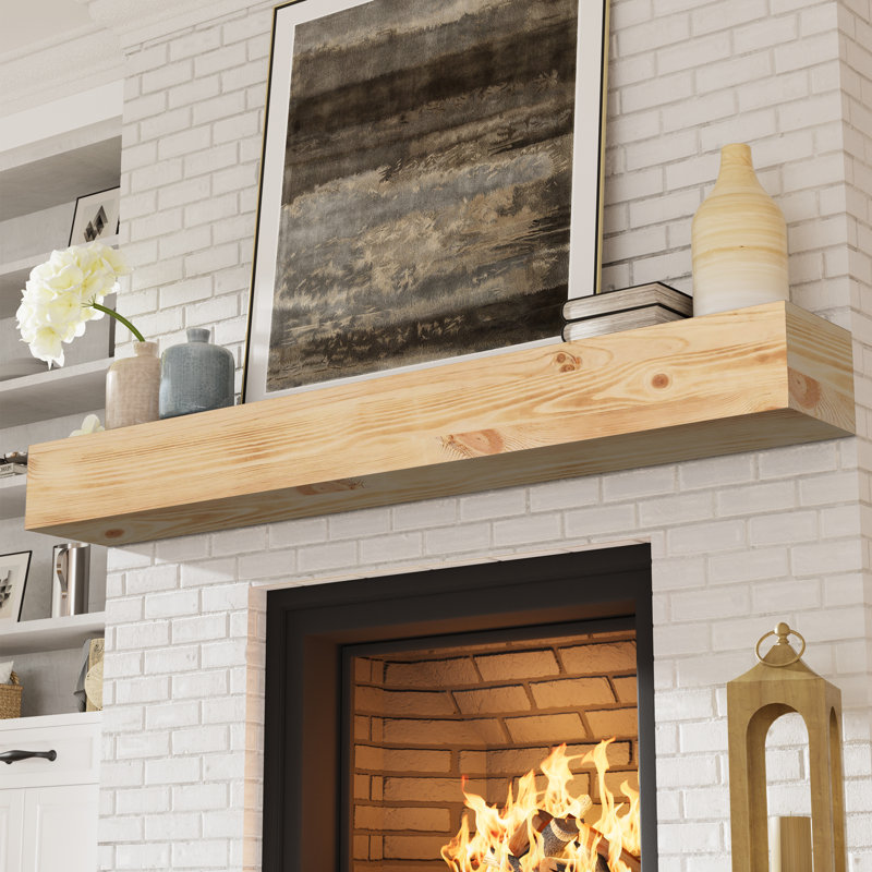 Fireplace Mantel, 72", Natural Wood