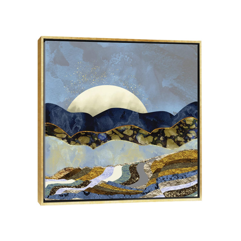 Firefly Sky - impression d'art graphique, H 37 po x l 37 po x P 1,5 po, Pas de tapis, Toile encadrée d'or