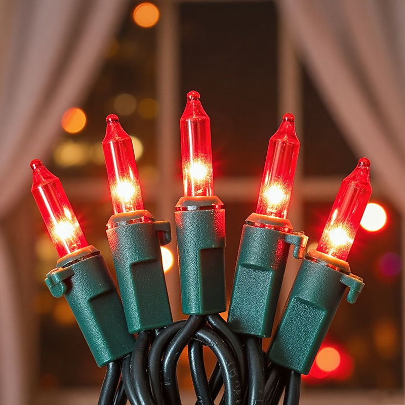Halloween Lights, 13ft 50 Count Incandescent Halloween String Lights, Ul Certified Connectable Mini Bulbs String Lights (red）