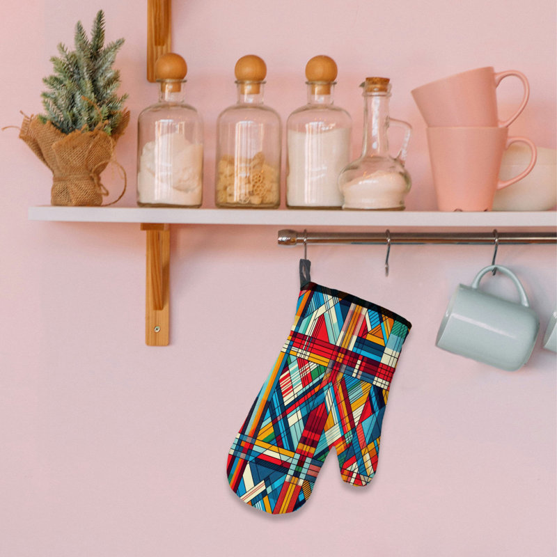 Classic Plaid Patterns Oven Mitt Cotton Twill