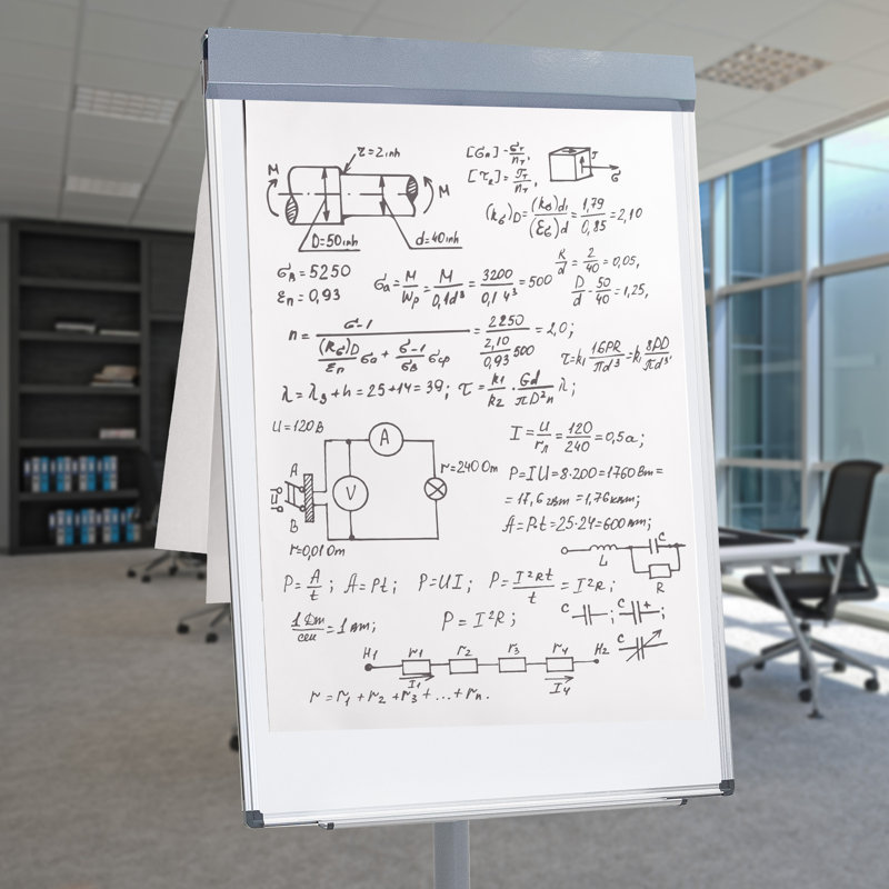 Adjustable Height Magnetic Mobile Whiteboard and Flipchart Easel