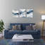 Paquet de 3, art mural minimaliste sur toile 16 "x 24" bleu gris minimaliste