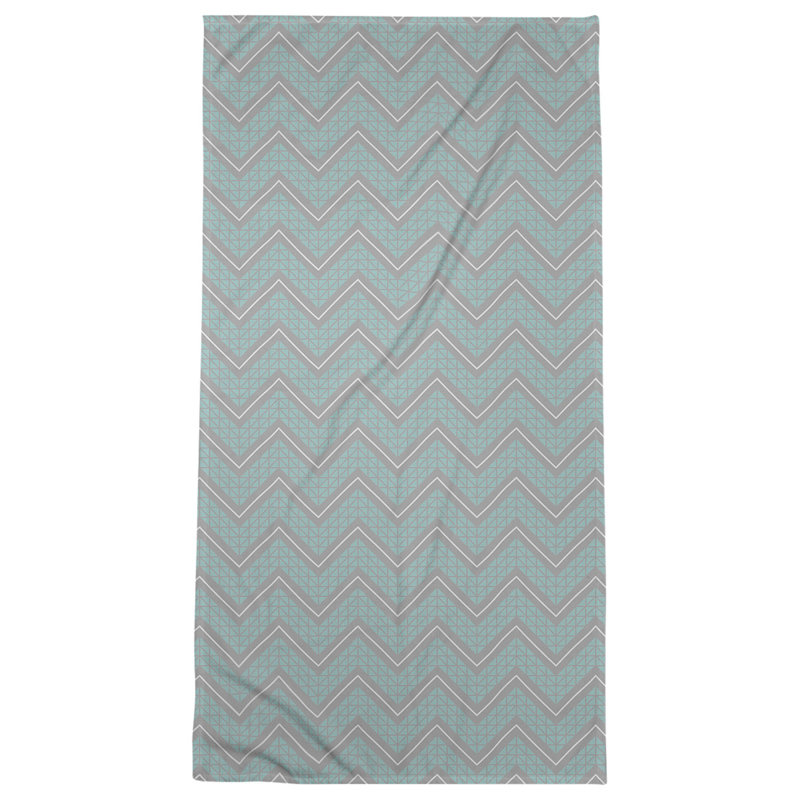 Serviette de plage Stephenie, Bleu sarcelle / gris