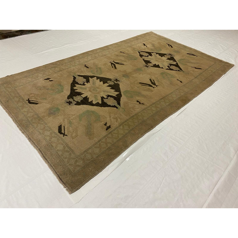 Tapis tribal rétro Bharith, Rectangle 4 pi 10 po x 8 pi