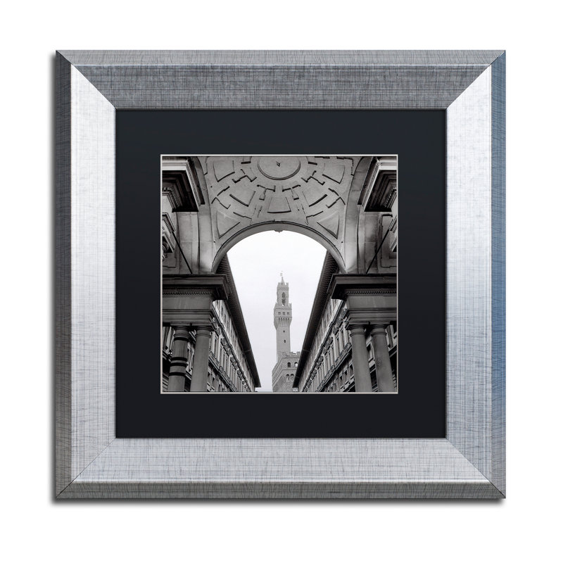 Alan Blaustein «Firenze II», reproduction de photo encadrée, H 11 po x l 14 po x P 0,5 po, Encadrement argenté, Noir