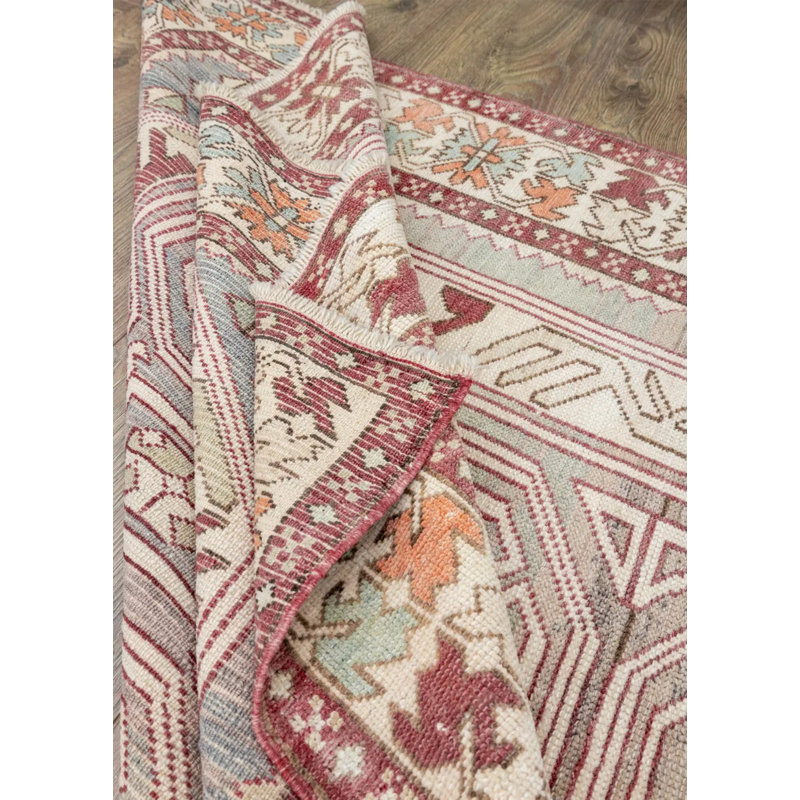 Vintage One-of-a-Kind 4'2" X 6'1" 1990s Wool Area Rug Red