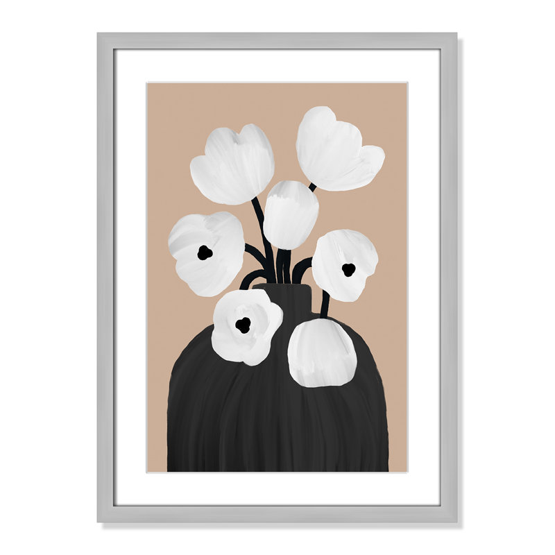 Reproduction botanique Scandi II par Orara, L 17 po x H 23 po, Matted Print, Argent mat
