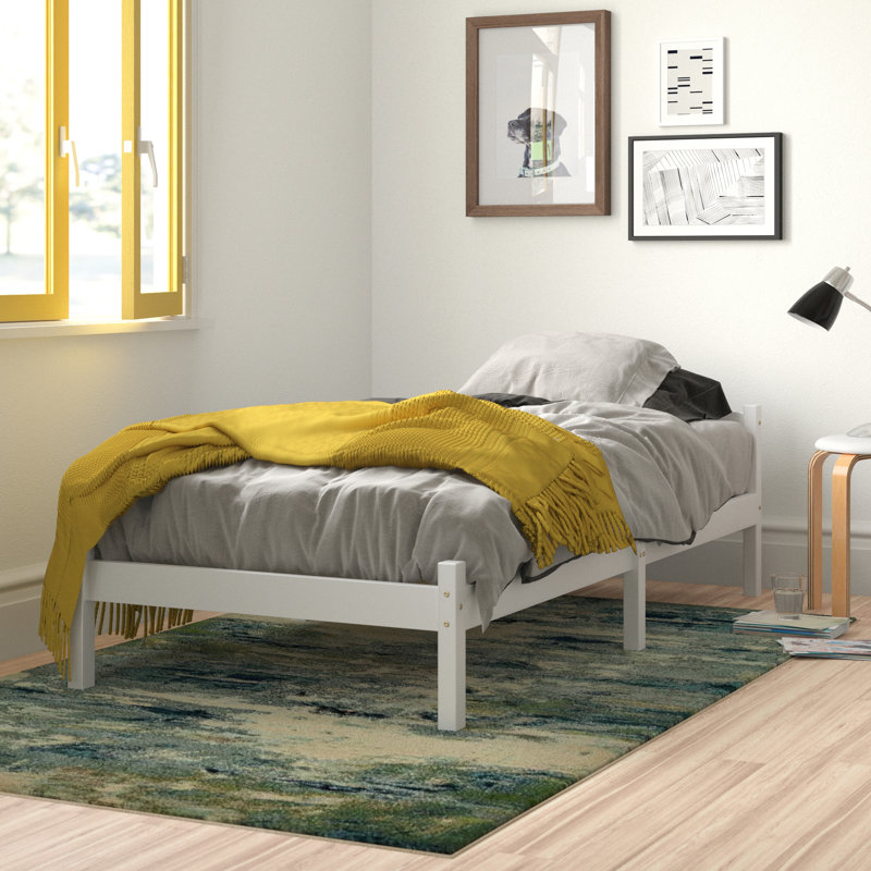 Interlandi Solid Wood Bed, White, Single (3')