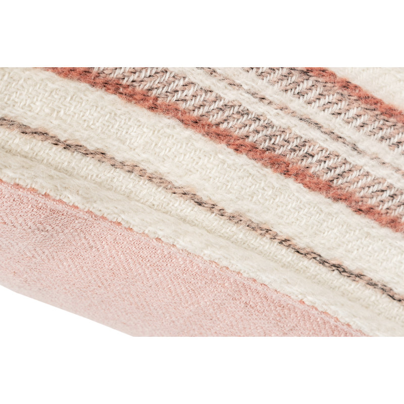 Housse et coussin de coussin décoratif rayé carré rose 18 po x 18 po