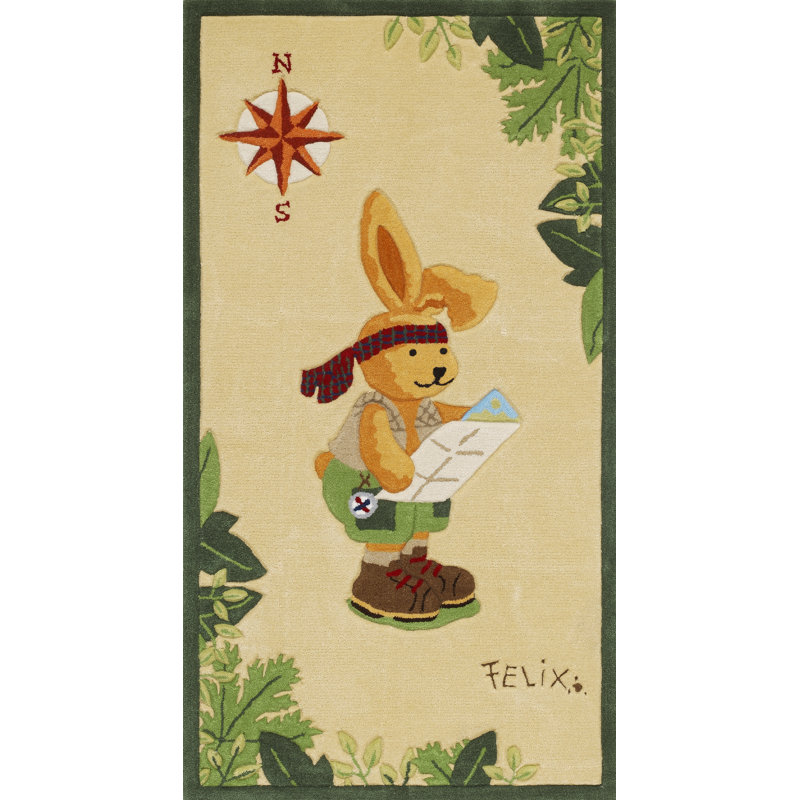 Felix The Rabbit Hand Woven Area Rug, Rectangular 110 x 170cm