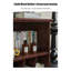 Vintage Dark Wood Open Bookcase with Divided Shelves