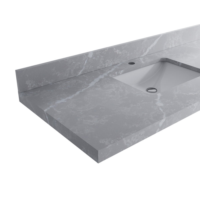 42'' Single Bathroom Vanity with Top, Light Gray