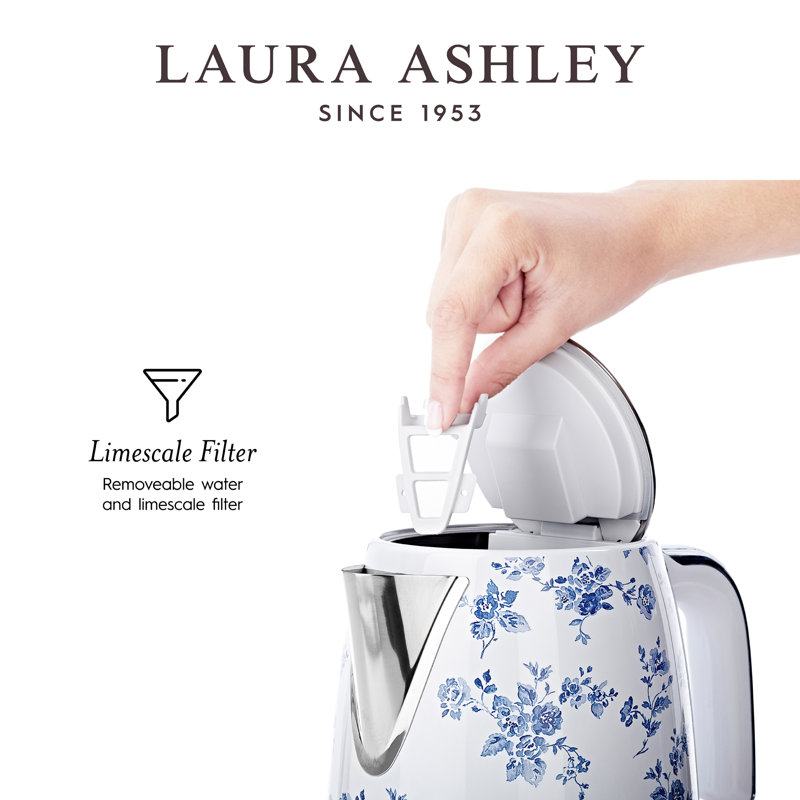 Laura Ashley China Rose Stainless Steel Electric Jug Kettle