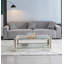 Table basse rectangulaire moderne en acier inoxydable, table basse en verre trempé transparent double couche, table centrale avec rangement, pour le bureau à domicile-1973883996