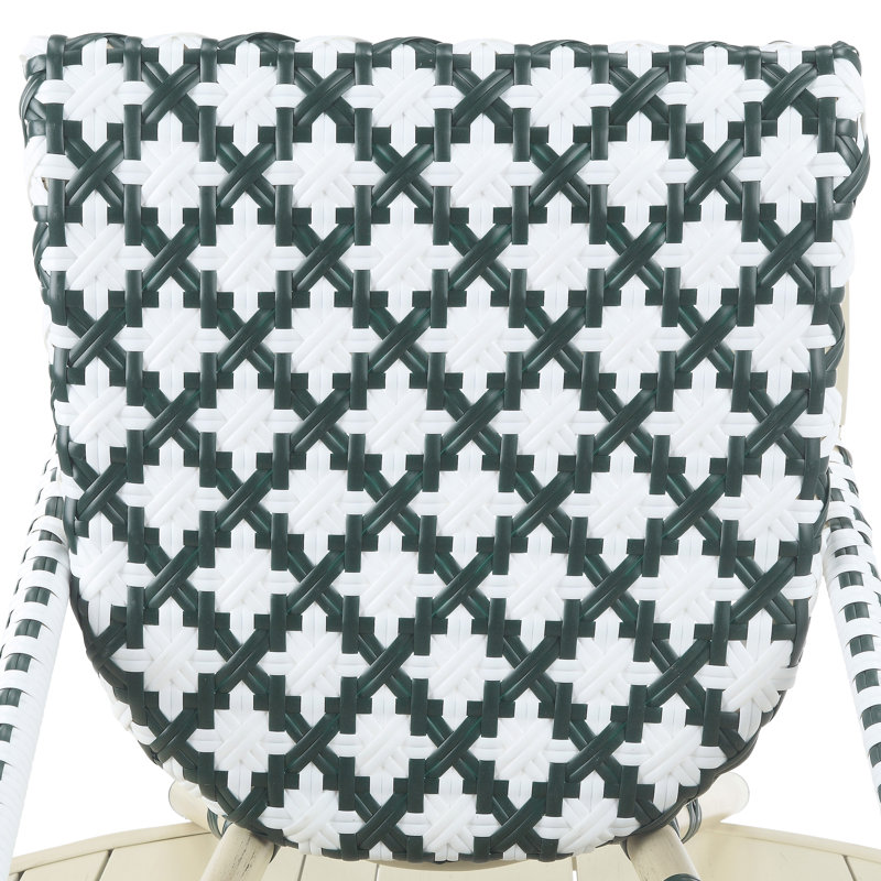 Chaises d'appoint pour l'extérieur Cato, Vert / blanc / naturel