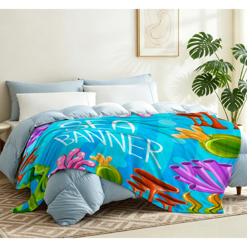 Jeté en flanelle bleue ultra douce, Throw 50" x 60"