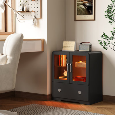 27'' Tall Display Cabinet With Acrylic Doors And LED Lights