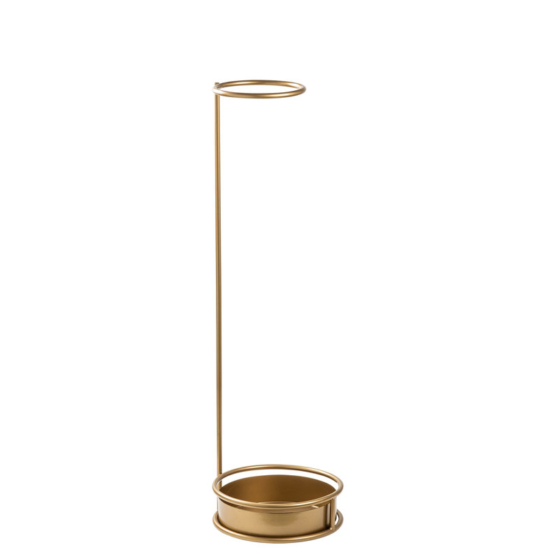 Elegant Metal Umbrella Stand, Gold Finish, 8.7 x 8.7 x 29.5 inches | 100% Durable Metal Construction | Stylish Storage Solution for Entryway & Home Decor | Perfect for Organizing Your Umbrellas