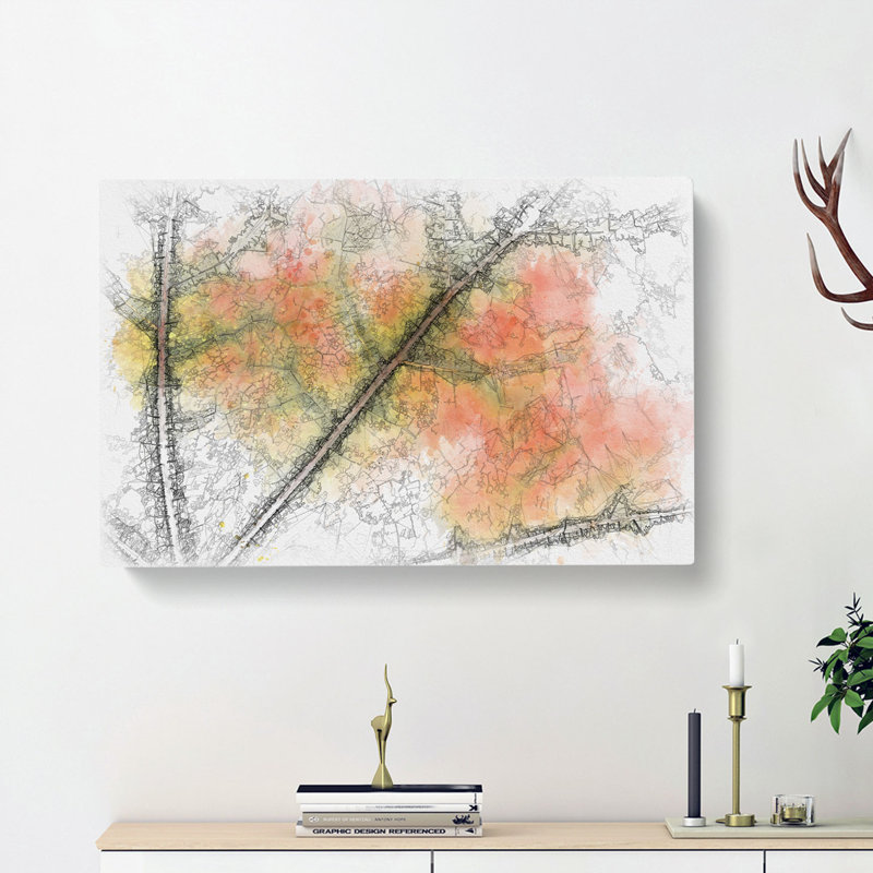 The Leaf Of A Sycamore Tree - Wrapped Canvas Painting, 60cm H x 91cm W x 3cm D