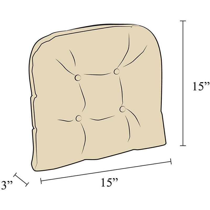Non-Slip Dining Room And Kitchen Seat Cushions, 15 X 15 X 3 Inches, Set of 4, Spa