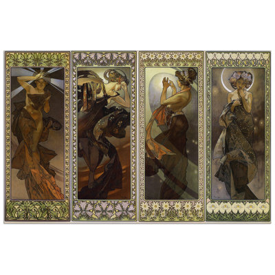 Alphonse Mucha - Single Picture Frame Print on Wood
