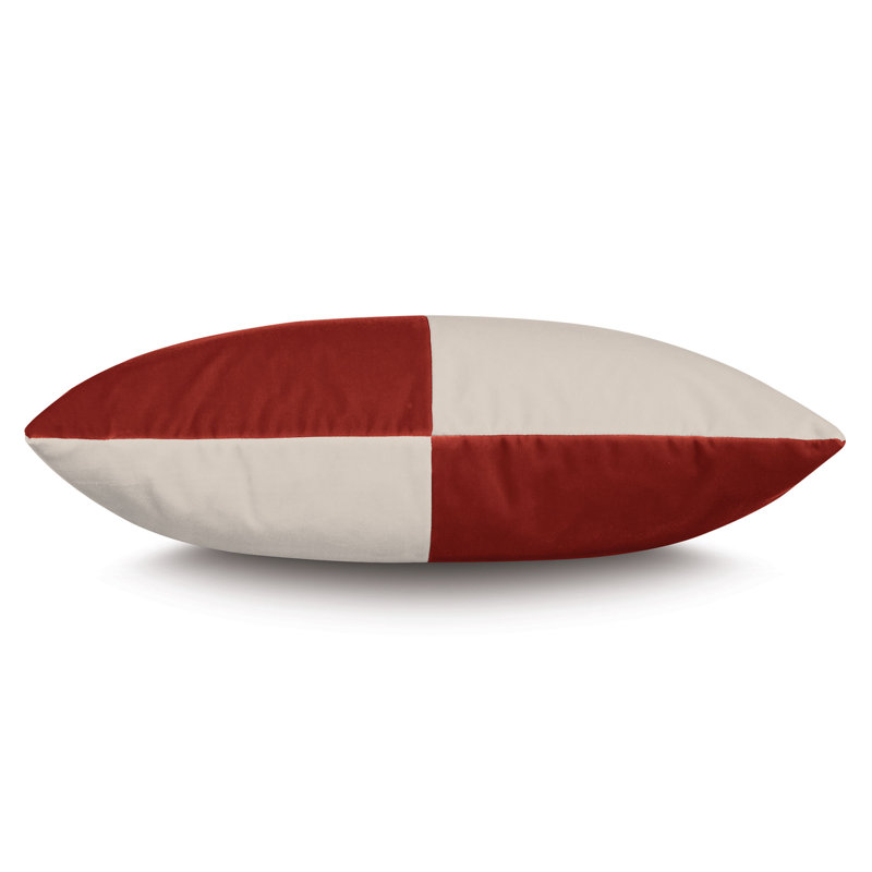 Studio 773 Lifestyle Velvet Lumbar Pillow Cover & Insert, Rust/Ivory