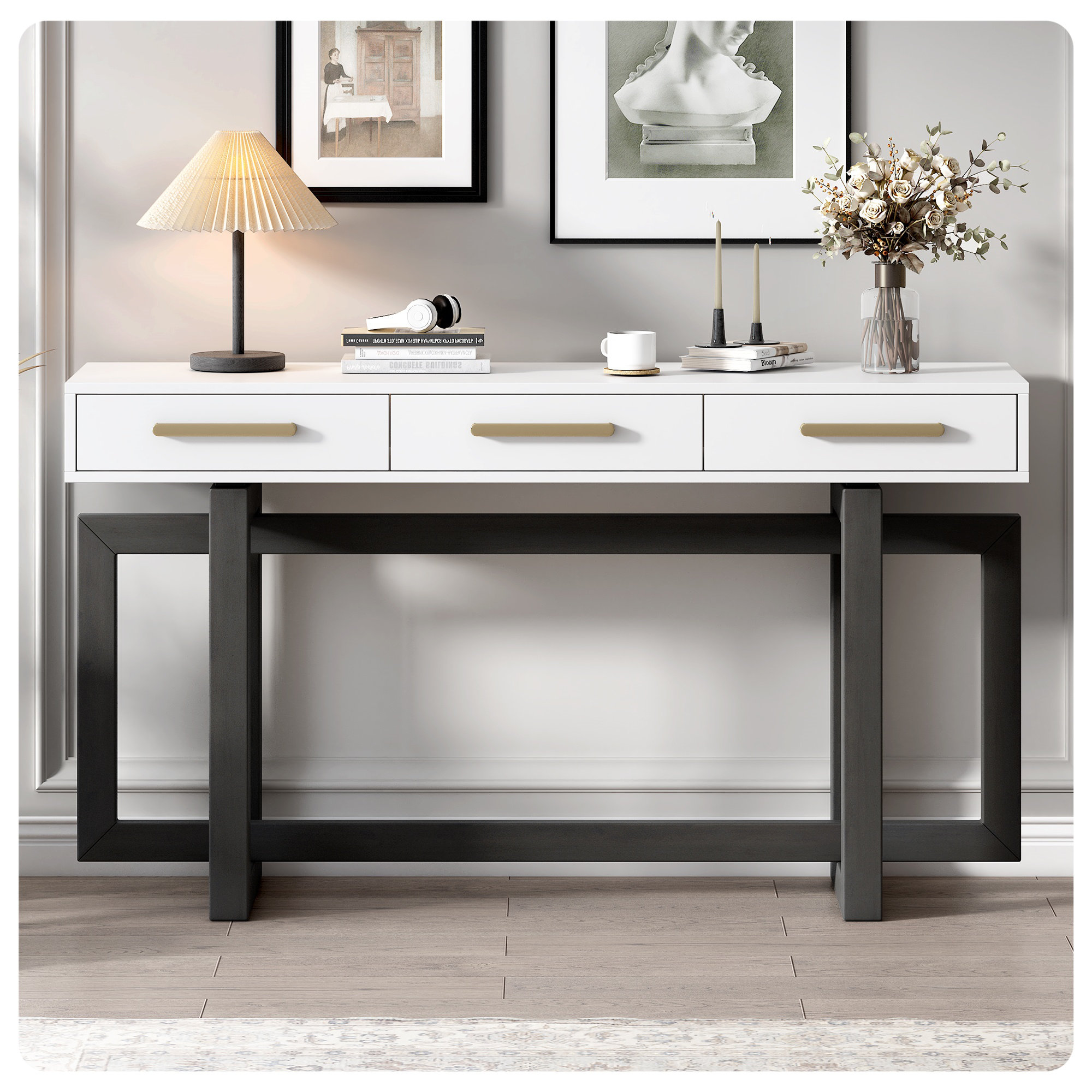 Hokku Designs Modern Minimalist Entrance Table | Wayfair