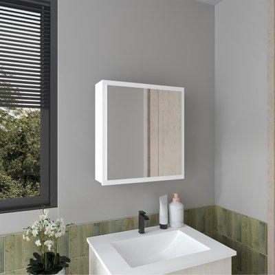 Pharmacie H 21,1 po, 1 porte, 4 tablettes, 1 miroir