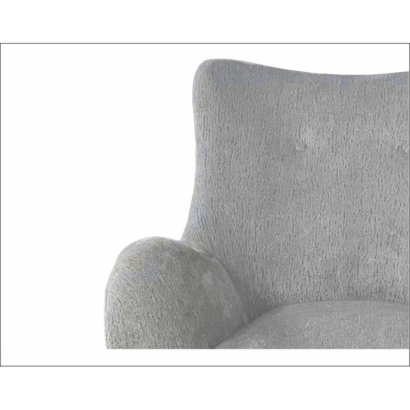 Swivel Accent Chair in Zinc Coloured Fabric