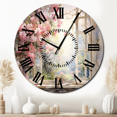 Horloge murale rose