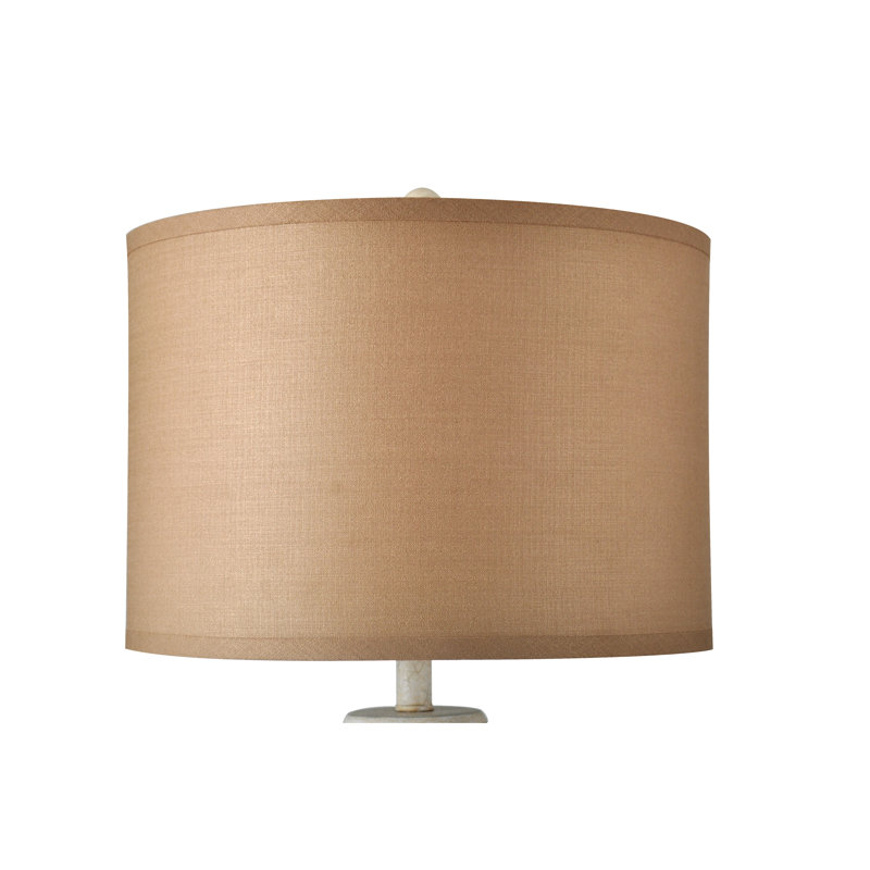 Lampe sur pied traditionnelle 61 po Aseem - Finition craquelée blanche et dorée - Abat-jour rigide en soie taupe