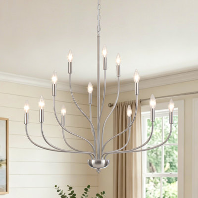 Sebron 12 Light 3 - Tier Dimmable Classic / Traditional Candle Style Chandelier