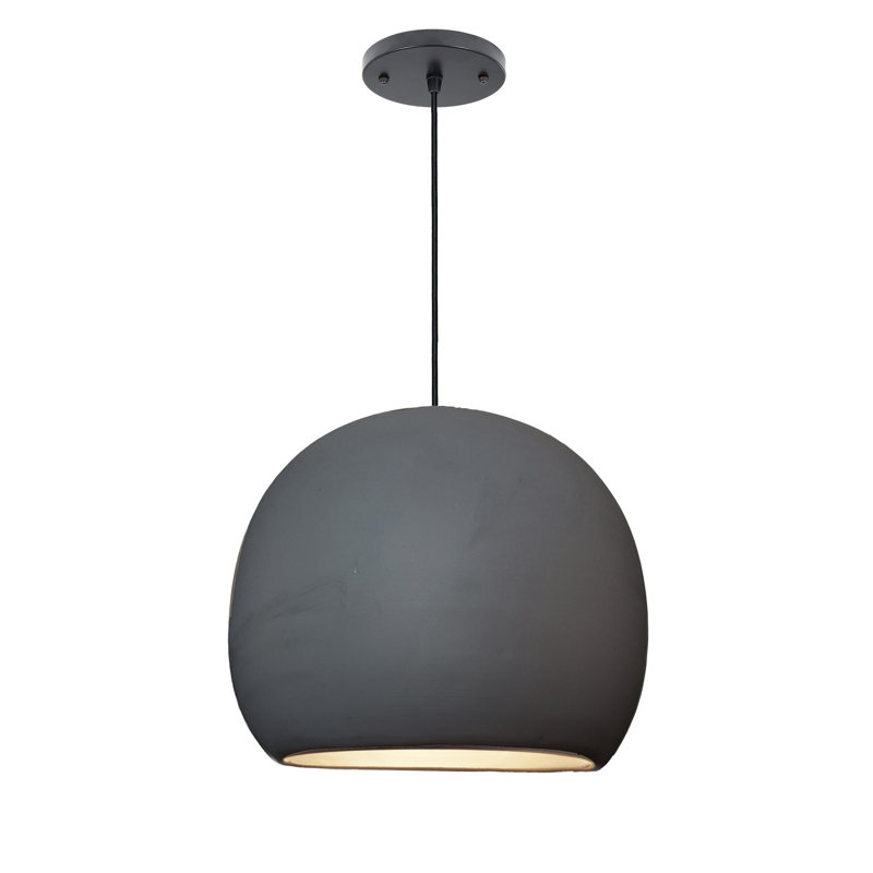 Luminaire suspendu 1 lumière, Noir, Noir mat, H 96 po x l 12 po x P 12 po