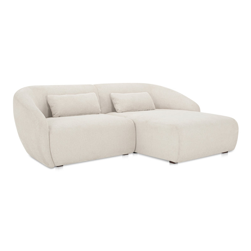 Canapé modulaire rembourré 2 pièces Anson, Blanc chaud, Orienté à droite