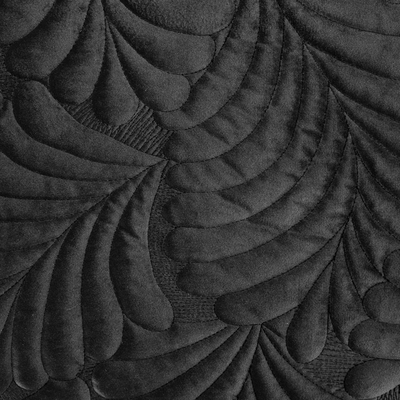 Purkey Floral Bedspread, W220 x L240cm, Black
