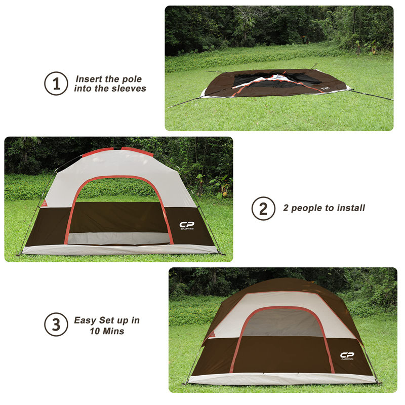 Tente pour 6 personnes, Brun